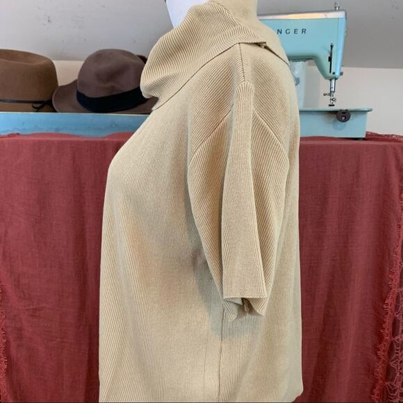 Tower Hill Collection tan ribbed cowl neck top - Picture 2 of 7